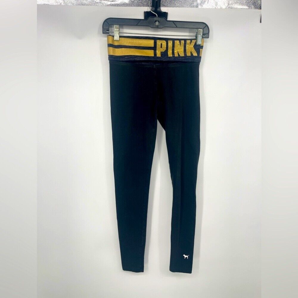 Pink victoria secret woman's XS black and gold, blue yoga pants